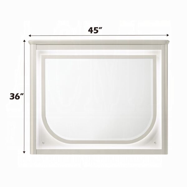 Laveda Pearl White Mirror with LED BD03794 By ACME 12