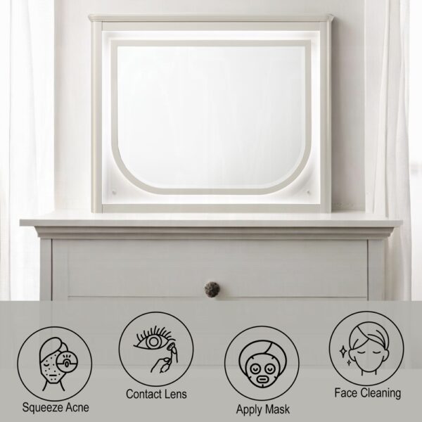 Laveda Pearl White Mirror with LED BD03794 By ACME 13