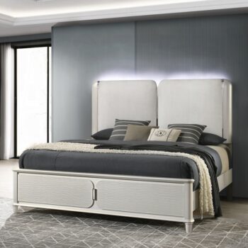 Laveda Gray Boucle Bed w/LED By ACME