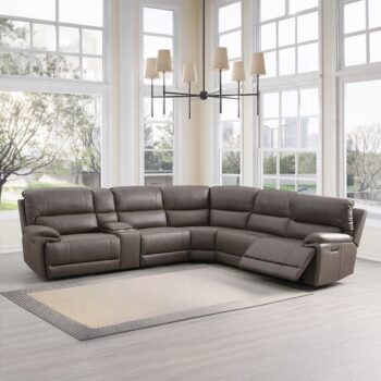 Kantu Brown Leather Motion Sectional Sofa LV04270 By ACME