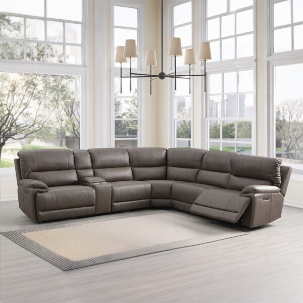 Kantu Brown Leather Motion Sectional Sofa LV04270 By ACME 11