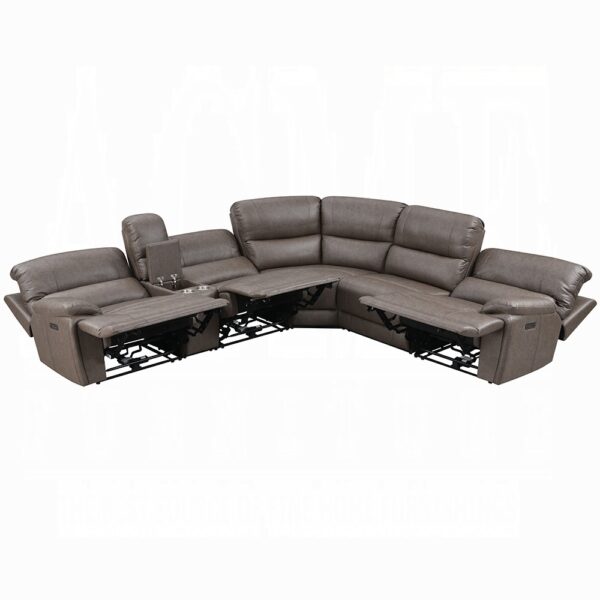 Kantu Brown Leather Motion Sectional Sofa LV04270 By ACME 12