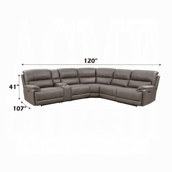 Kantu Brown Leather Motion Sectional Sofa LV04270 By ACME 17