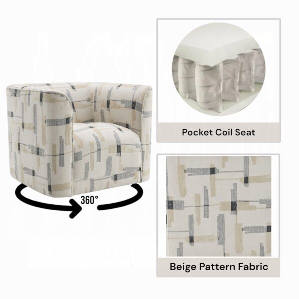 Darya Beige Fabric Swivel Chair LV04532 By ACME 13