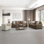 Darya Brown Suede Fabric Loveseat w/3 Pillows LV04531 By ACME Luxury Loveseats Mobilia Cleopatra 20 Darya Brown Suede Fabric Loveseat w/3 Pillows LV04531 By ACME 20