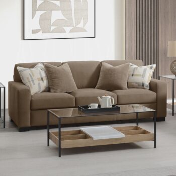Darya Brown Suede Fabric Sofa w/4 Pillows LV04530 By ACME