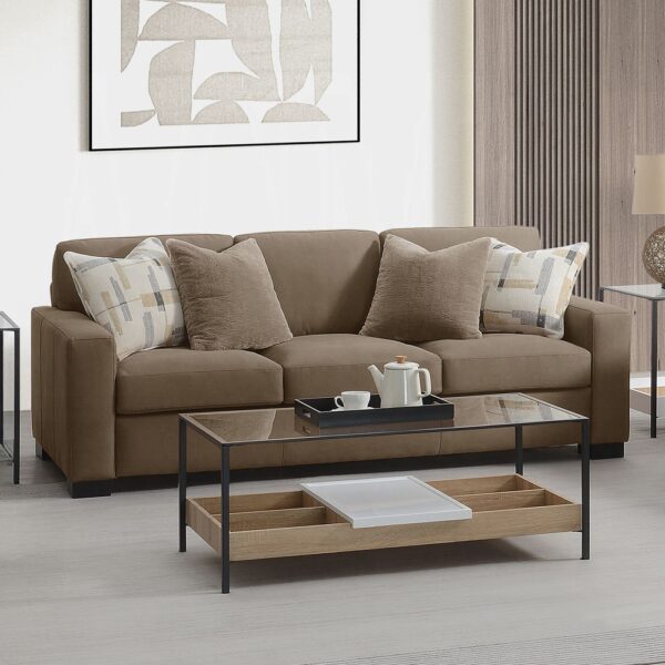 Darya Brown Suede Fabric Sofa w/4 Pillows LV04530 By ACME 10