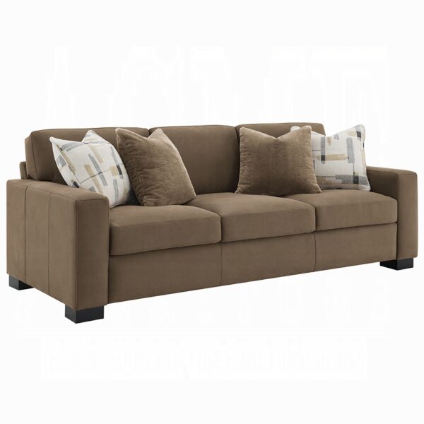 Darya Brown Suede Fabric Sofa w/4 Pillows LV04530 By ACME 11
