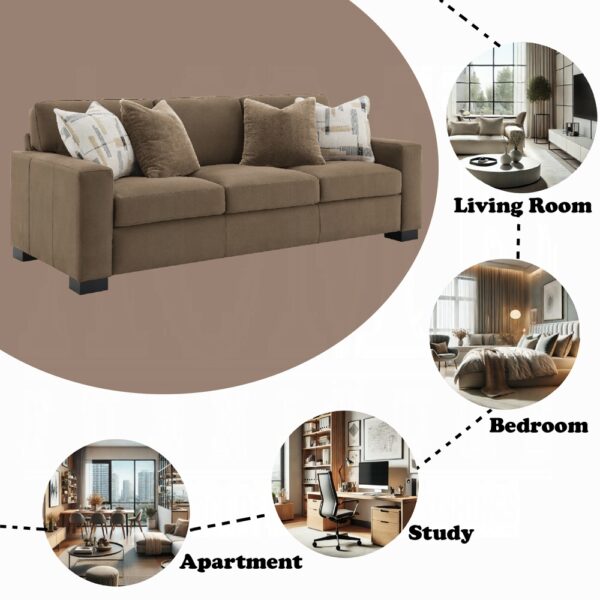 Darya Brown Suede Fabric Sofa w/4 Pillows LV04530 By ACME 15