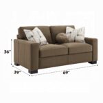 Darya Brown Suede Fabric Loveseat w/3 Pillows LV04531 By ACME Luxury Loveseats Mobilia Cleopatra 18 Darya Brown Suede Fabric Loveseat w/3 Pillows LV04531 By ACME 18