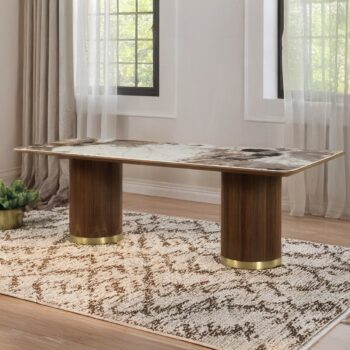 Willene Walnut Dining Table with Ceramic Top DN03305 By ACME