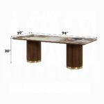 Willene Walnut Dining Table with Ceramic Top DN03305 By ACME 18