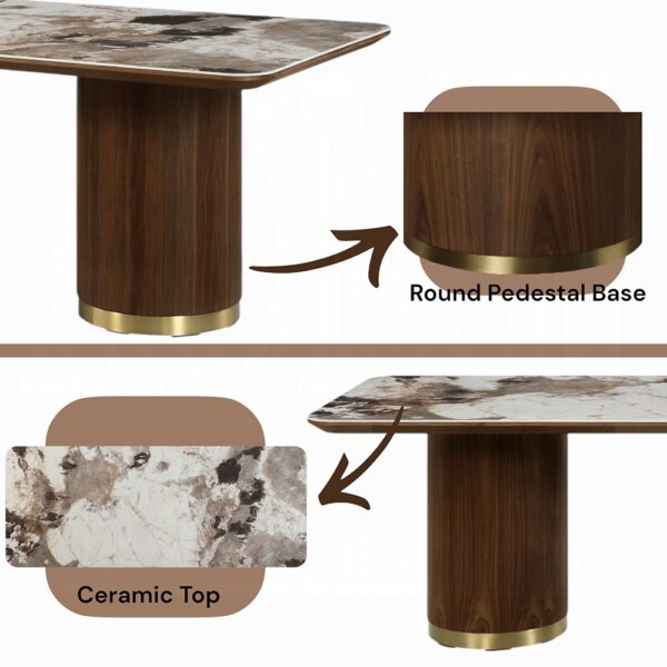 Willene Walnut Dining Table with Ceramic Top DN03305 By ACME 13