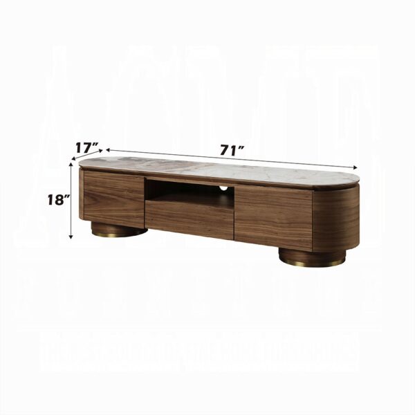 Willene Walnut TV Stand with Ceramic Top LV03158 By ACME 9