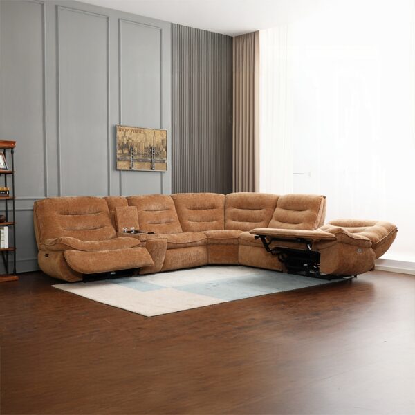 Emmy Power Motion Orange Chenille Sectional Sofa LV04650 By ACME 15