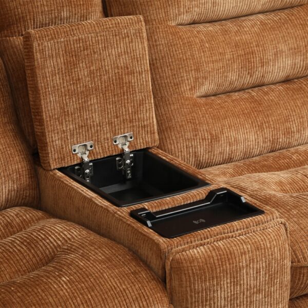 Emmy Power Motion Orange Chenille Sectional Sofa LV04650 By ACME 19