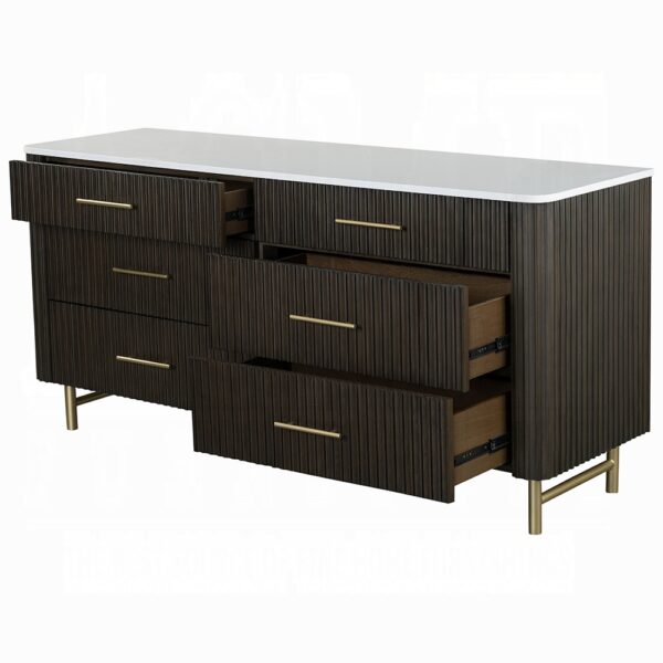 Clayten Espresso Dresser with Marble Top BD04095 By ACME 10
