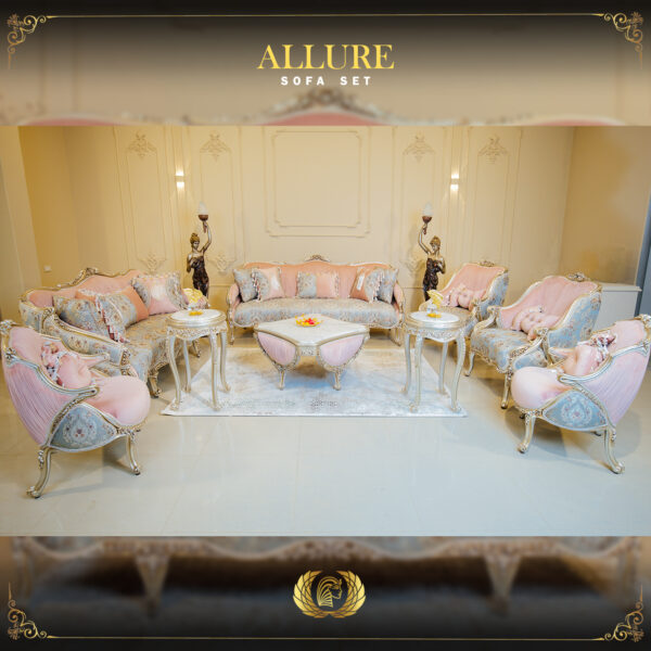 4pcs Handmade Silver Champaign Allure Sofa Set 8