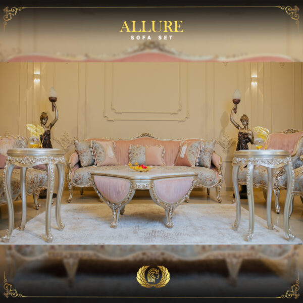 4pcs Handmade Silver Champaign Allure Sofa Set 9