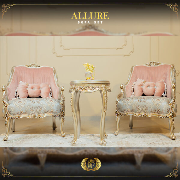 4pcs Handmade Silver Champaign Allure Sofa Set 11