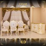 Handmade Cesar Cream Gold Dining Buffet 9