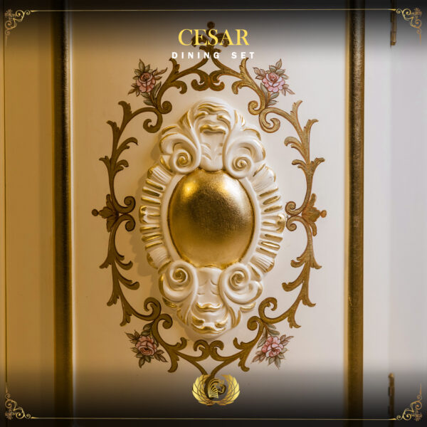 Handmade Cesar Cream Gold Dining Buffet 8