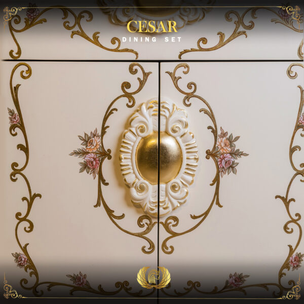 Handmade Cesar Cream Gold Dining Buffet 7