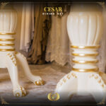 Handmade Cesar Cream Gold Dining Table 14