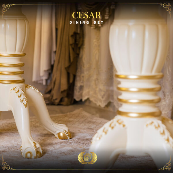 Handmade Cesar Cream Gold Dining Table 10