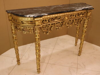 Handmade Cleopatra Gold in Green Console Table