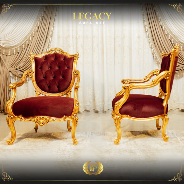 Handmade Gold Maroon Legacy Chair 11