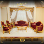 Handmade Gold Maroon Legacy Sofa Set 11