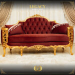 Handmade Gold Maroon Legacy Loveseat 12