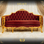 Handmade Gold Maroon Legacy Loveseat 11