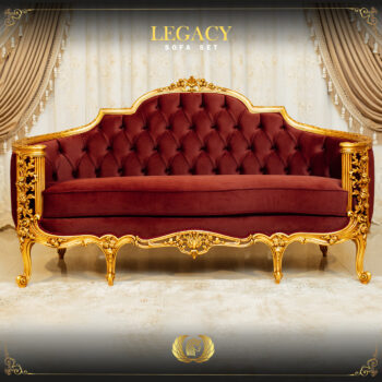Handmade Gold Maroon Legacy Loveseat