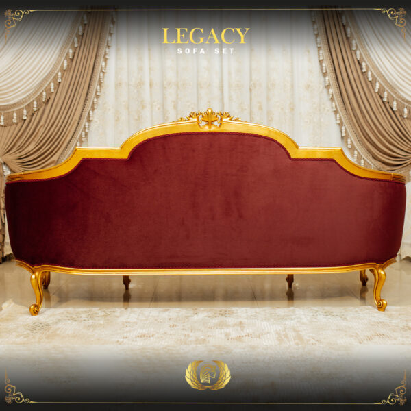 Handmade Gold Maroon Legacy Sofa 8