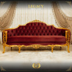 Handmade Gold Maroon Legacy Sofa 11