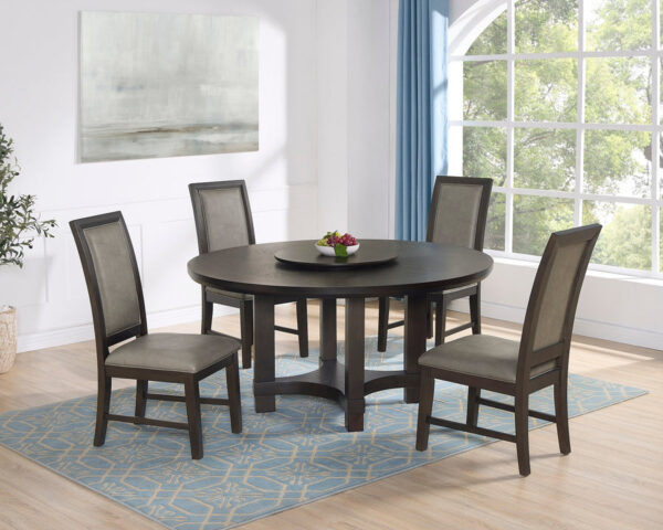 D2028-T Dark Finish wood 60″ Round Top Lazy Susan By McFerran 4