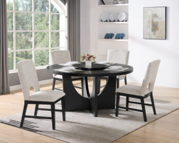 D2075 Dark Almost Black Finish Wood 5PC Dining Set By McFerran