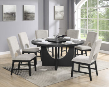 D2075 Dark Almost Black Finish Wood 7PC Dining Set By McFerran