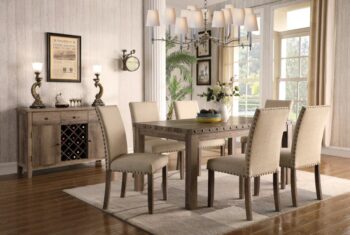 D808 Wooden Rustic Dining Set 7 PC by McFerran