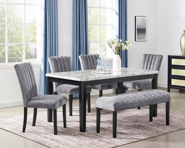 D549-CS Grey Velvet Side chair By Mcferran 4