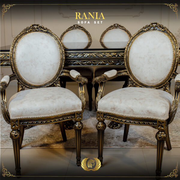 9PCS Handmade Rania Bronze Dining Table Set 13