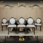 9PCS Handmade Rania Bronze Dining Table Set 17