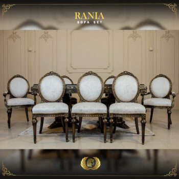 9PCS Handmade Rania Bronze Dining Table Set
