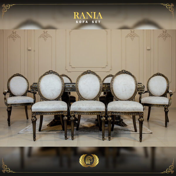 9PCS Handmade Rania Bronze Dining Table Set 10