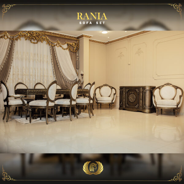 9PCS Handmade Rania Bronze Dining Table Set 11