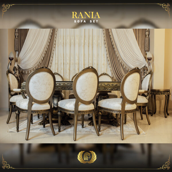 9PCS Handmade Rania Bronze Dining Table Set 12