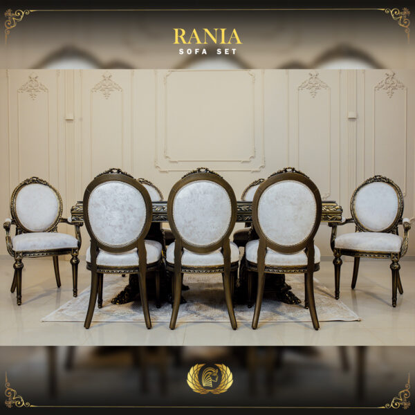 9PCS Handmade Rania Bronze Dining Table Set 15