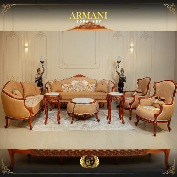 Handmade Brown Walnut Armani Sofa 8